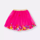 Saia Tule Pompom Pink - Minibossa